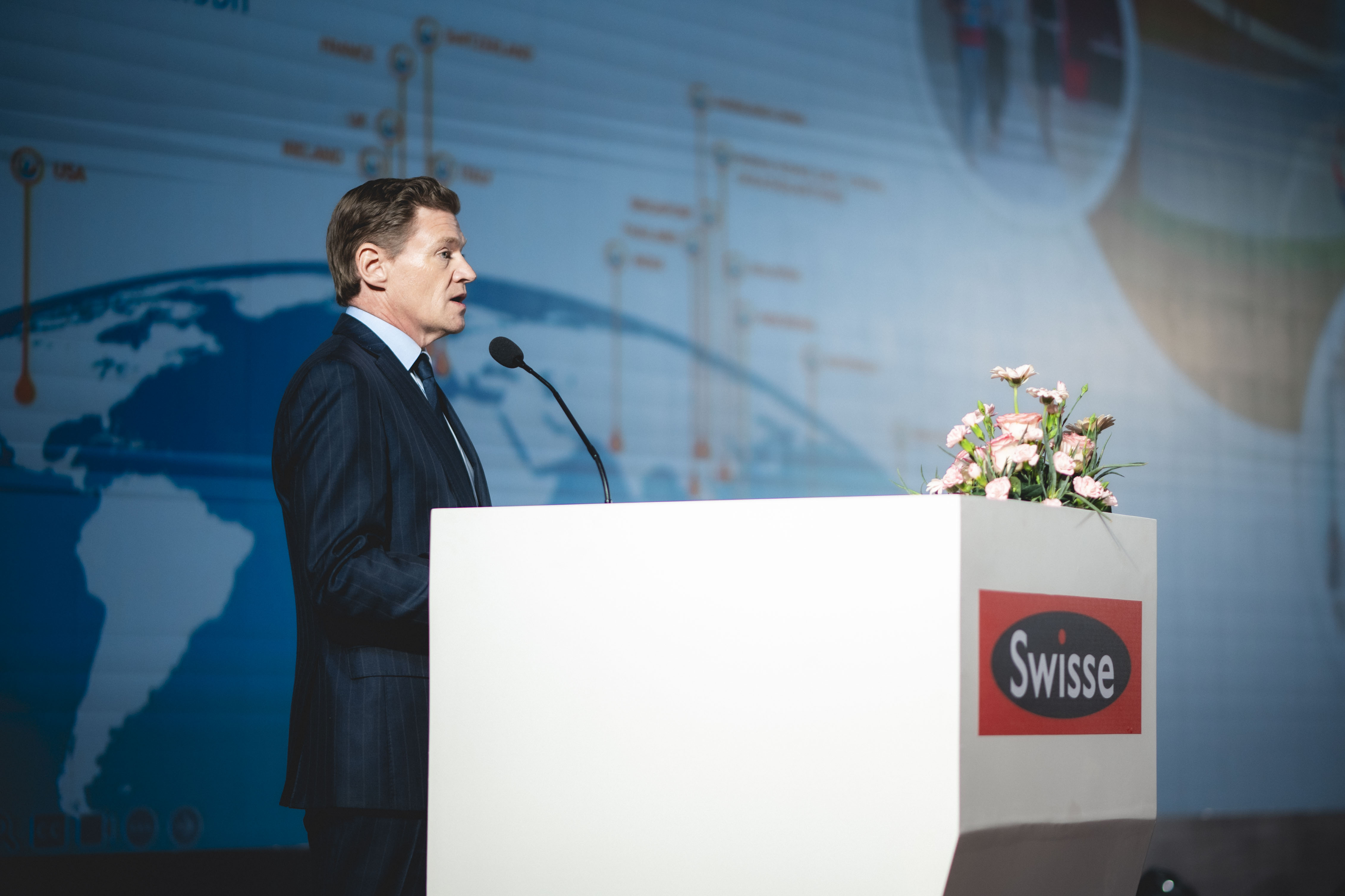 Official address at the Swisse Cambodia launch